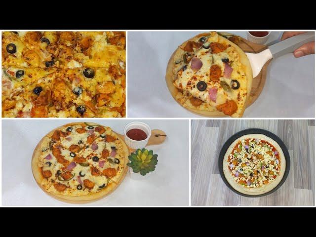 Pizza recipe by cooking secrets with hadiya|pizza recipe without oven| how to make pizza