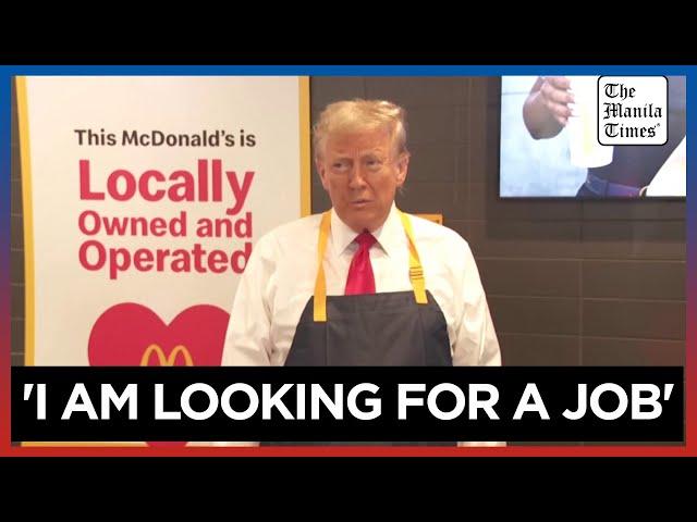 Trump makes fries, works drive-thru window at McDonald's