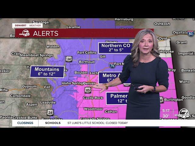 More than a foot of snow possible near Denver Friday