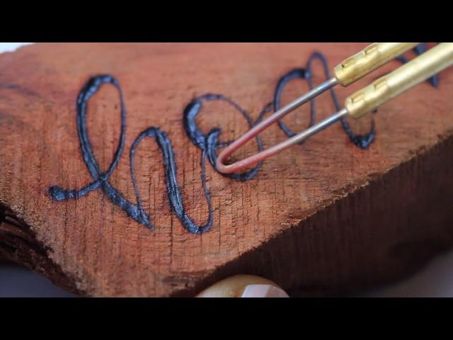 Woodburned handlettering, Koa wood, The Aloha Studio