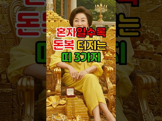 혼자일수록 돈복 터지는 띠들