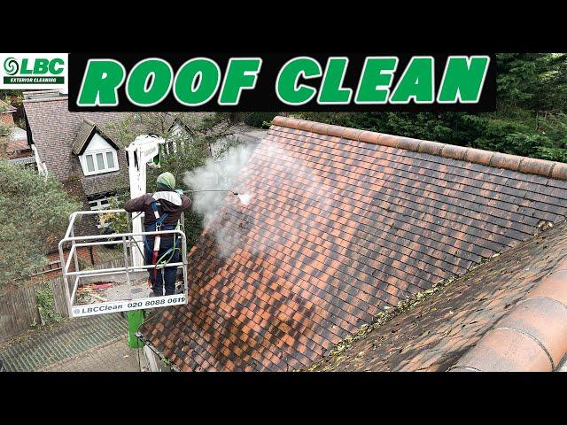 Satisfying Time Lapse Of A Roof Being Cleaned By LBC Exterior Cleaning