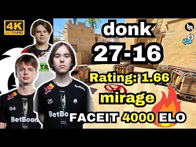 Avg 4000ELO Matchup! donk (27-16) w/kyousuke/zweih (mirage) | Feb 21, 2025 | CS2 POV/DEMO