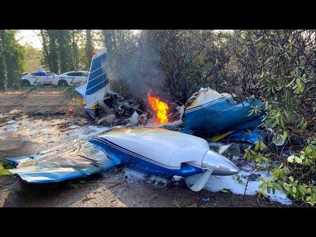 Pilot Survives Fiery Crash of Piper Twin Comanche