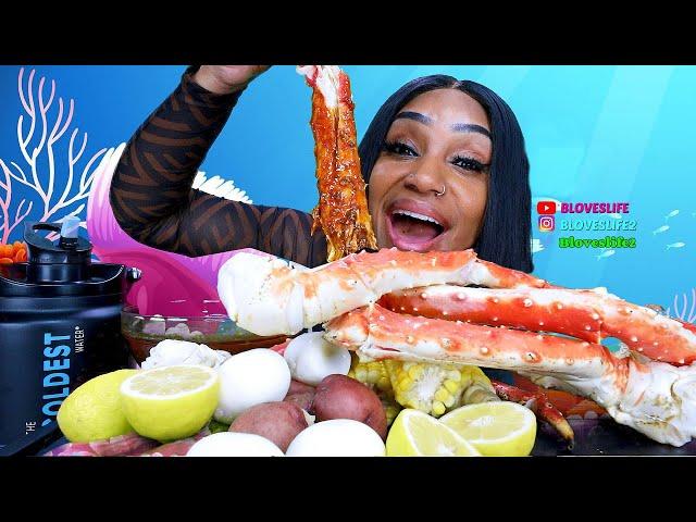 Seafood Boil Huge King Crab Legs Mukbang | by Bloveslife