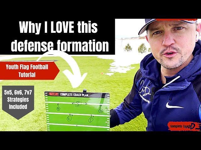 Youth Flag Football Tutorial | BEST Defense Formation for 5v5, 6v6, 7v7 | Top Defense Techniques