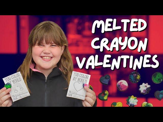 Free Coloring Valentine's Cards (plus DIY melted Crayons)