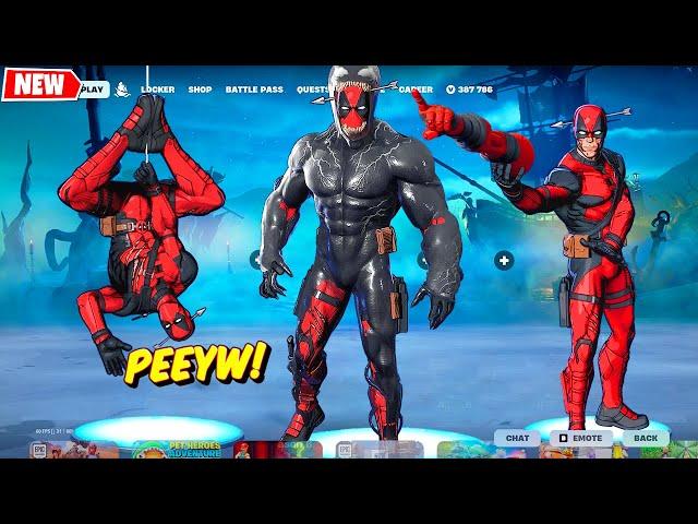 DEADPOOL (Pen & Ink) doing Built In Emotes and Funny Dances Fortnite シ