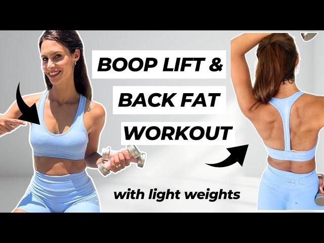 Workout to LIFT BREAST and REDUCE BACK FAT with weights