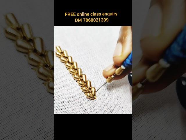FREE! FREE! Professional Online Aari course/wheat bead stitch #shorts #freeaarionlineclass
