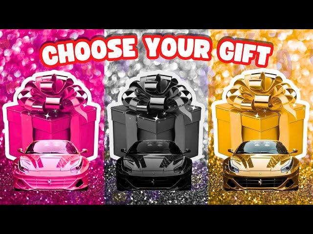 Escolha um presente  Choose Your Gift!  Pink, Black or Gold ⭐️ How Lucky Are You? 