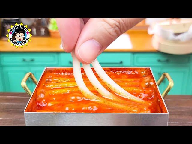 Chewy Miniature Korean Garae-tteok Tteokbokki│Miniature cooking│mimine miniature