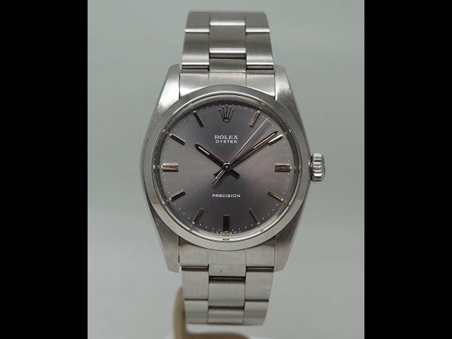 1984 Rolex Oyster Precision manual wind men's vintage watch with rarer grey dial.  Reference 6426