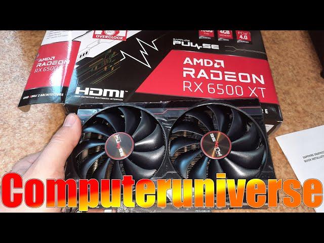 Распаковка видеокарты Sapphire PULSE AMD Radeon RX 6500 XT из Computeruniverse