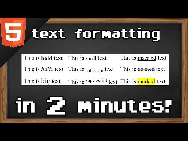 Learn HTML text formatting in 2 minutes 