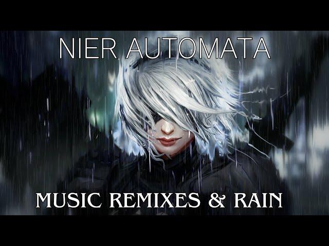 1 Hour of Relaxing Nier Automata Remixes and Rain - Chill/Study/Sleep