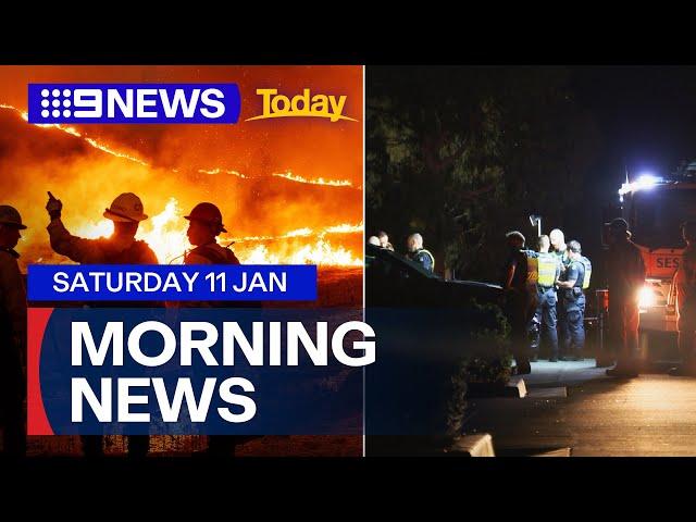 Fears of another horror day of California wildfires; Melbourne fatal stabbing | 9 News Australia