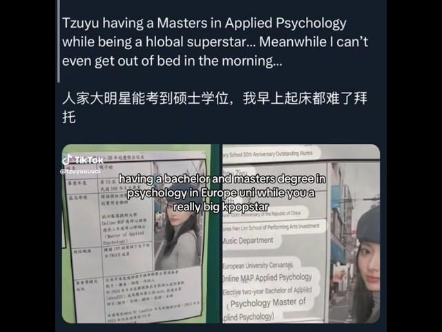 TZUYU HAS A BACHELOR AND MASTERS DEGREE IN PSYCHOLOGY?! #Tzuyu