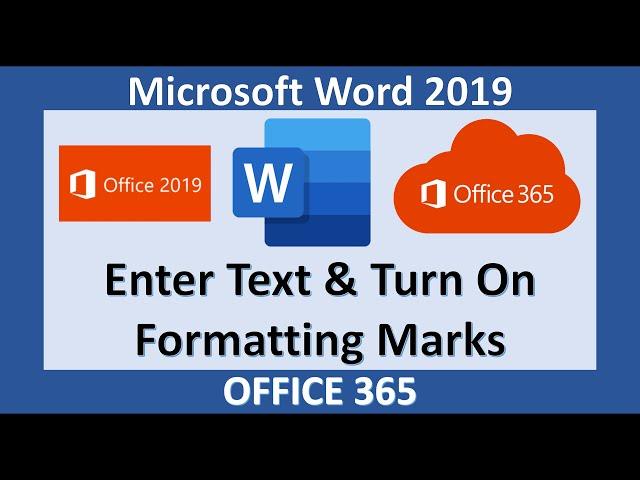 Word 2019 - Enter Text in a Word Document - Microsoft Office 365