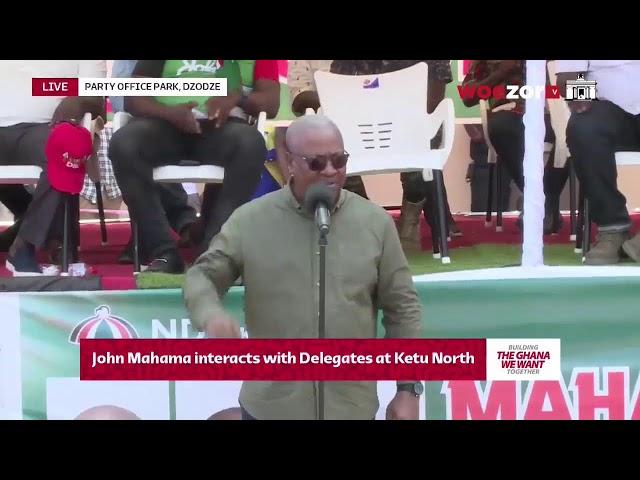 John Mahama campaign tour | Interacts with Delegates at Ketu North || WoezorTV live