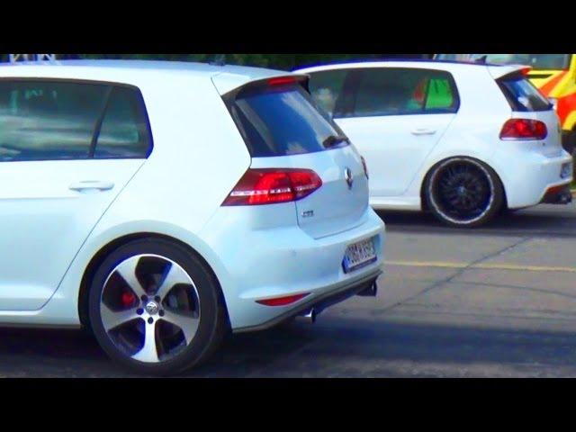 VW Golf 7 GTI vs GOLF 6 R Drag Race Viertelmeile Rennen Acceleration Beschleunigungsrennen