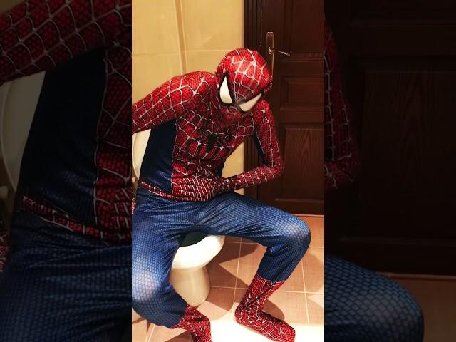 Spiderman catches the toilet! #shorts