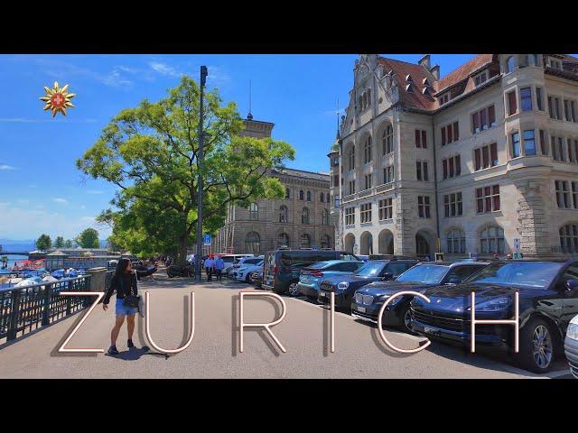 ZURICH SWITZERLAND ️ 4K HDR Walking tour from Münsterbrücke to Bahnhofstrasse / Fraumünster