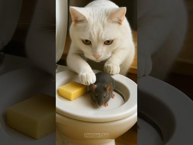 "Cat Tries to Wake Mouse... But Nothing Happens "