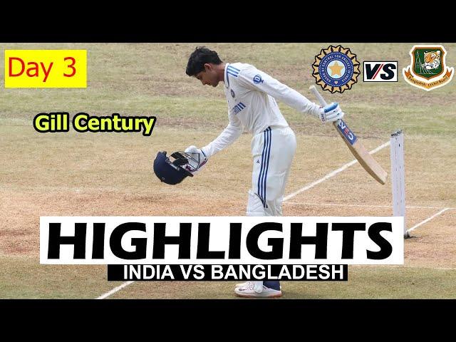 India Vs Bangladesh 1st Test Match Day 3 2024 Full Highlights | Ind Vs Ban