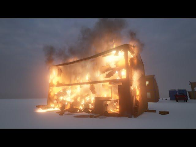 Teardown dynamic houses fire test