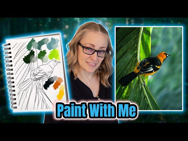 Oriole Bird Acrylic Painting Tutorial