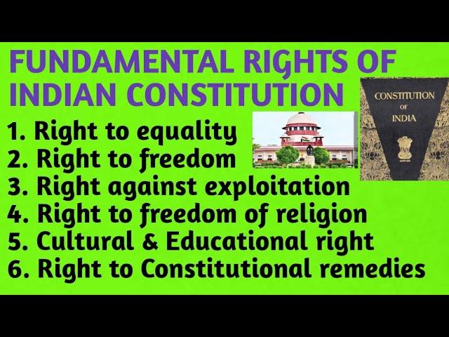 Fundamental Rights of Indian Constitution || Fundamental rights in Indian Constitution.