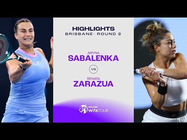 Aryna Sabalenka vs. Renata Zarazua | 2025 Brisbane Round 2 | WTA Match Highlights