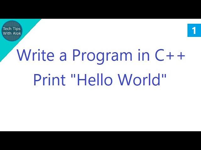 C++ Program to Print "Hello world"