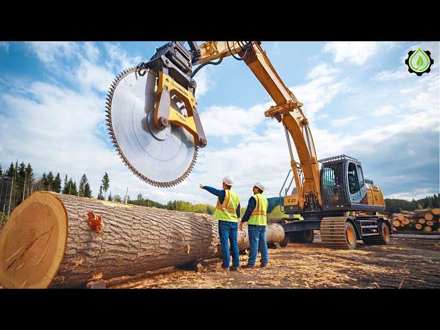 Extreme Dangerous Fastest Big Chainsaw Cutting Tree Machines | Monster Stump Removal Excavator #96