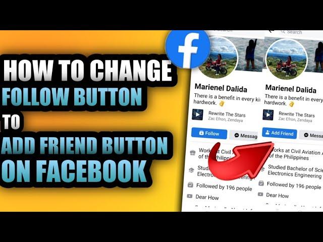 HOW TO CHANGE FOLLOW BUTTON TO ADD FRIEND BUTTON ON FACEBOOK PROFILE