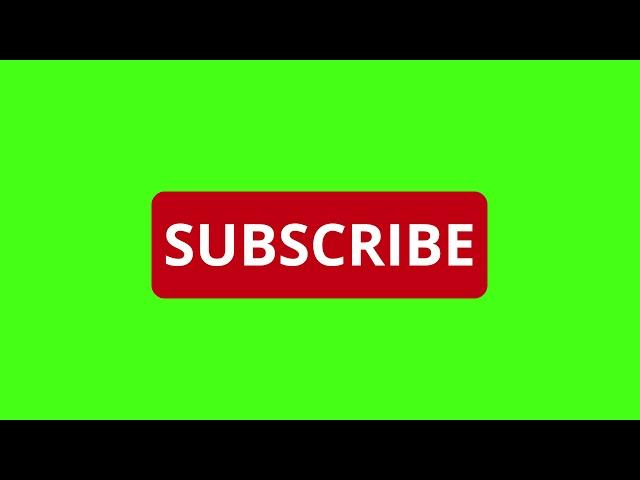 YouTube Subscribe Red Button Green Screen [Royalty-Free / No copyright / Stock Video]