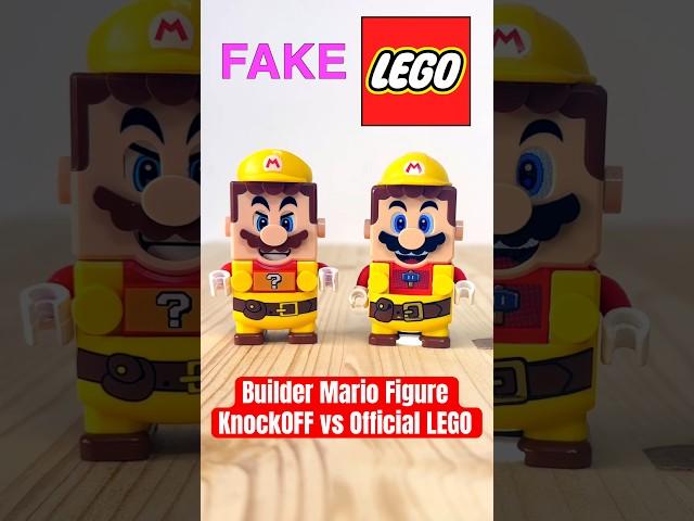 Builder Mario Figure Compare: Bootleg Vs Official LEGO #mario #knockofflego #comparison #fakelego