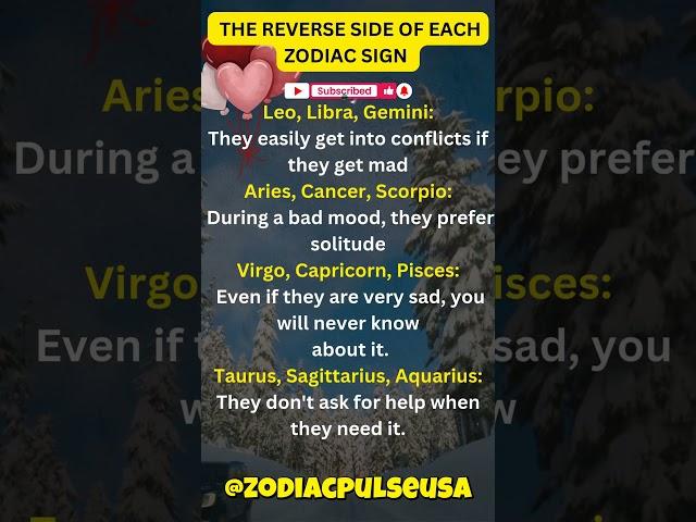 The Reverse side of Each ZODIAC signs ️ #shorts #ytshorts