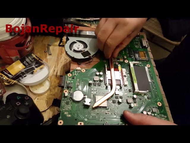 Asus X54C Repair Charging Port and Full service open changing the thermal paste