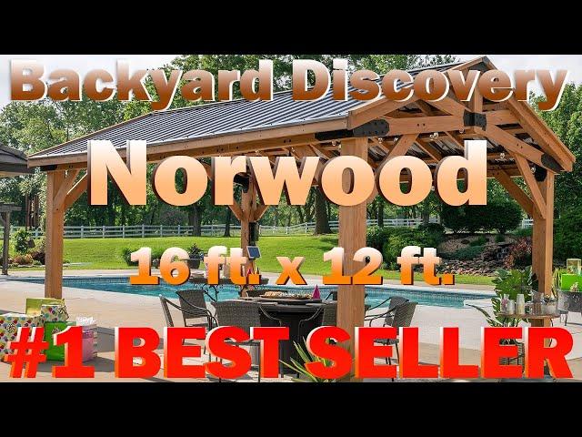 Backyard Discovery Norwood 16 ft. x 12 ft. Cedar Wood Gazebo (B0B2ZVLP9W)