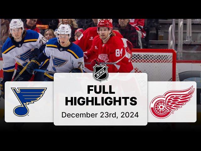 NHL Highlights | Blues vs. Red Wings | December 23, 2024