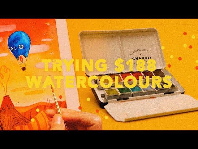  TRYING $188 WATERCOLOURS  CHARVIN PARIS DEMO & REVIEW