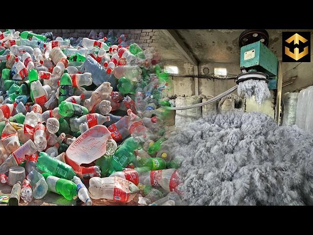 How Polyester Fiber are made from Million Waste Bottles  | Factory Mass Recycling