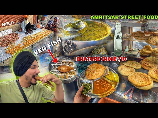 Bhature Chole in 10 Cheapest STREET LUNCH | Kadhi Chawal , Veg Fish  Amritsar street Food