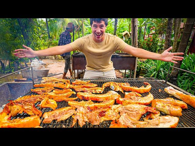 Cambodian Street Food  Fermented Fish "Pizza" (ប្រហុកភីហ្សា) + Siem Reap's Food Village!