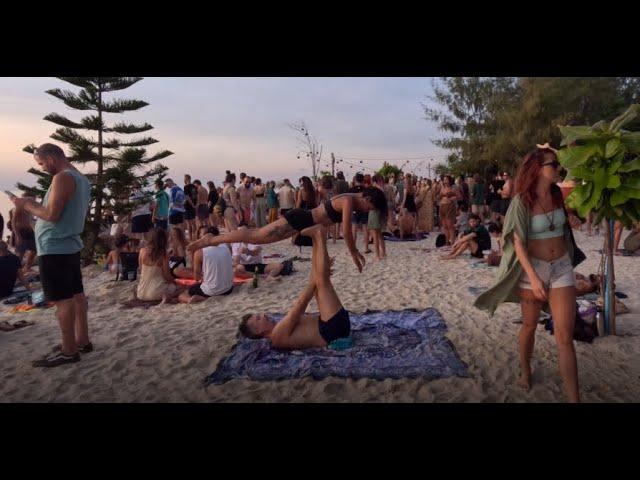 [4K] Thailand Koh PhaNgan - Zen Beach - Drum Circle - Ecstatic Vibes