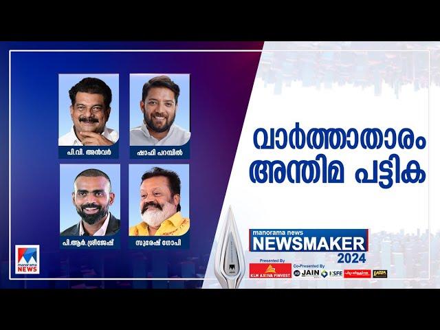 ന്യൂസ്മേക്കര്‍ അന്തിമപട്ടിക; സുരേഷ് ഗോപി, ഷാഫി, അന്‍വര്‍, ശ്രീജേഷ് ഫൈനല്‍ റൗണ്ടില്‍|Newsmaker 2024