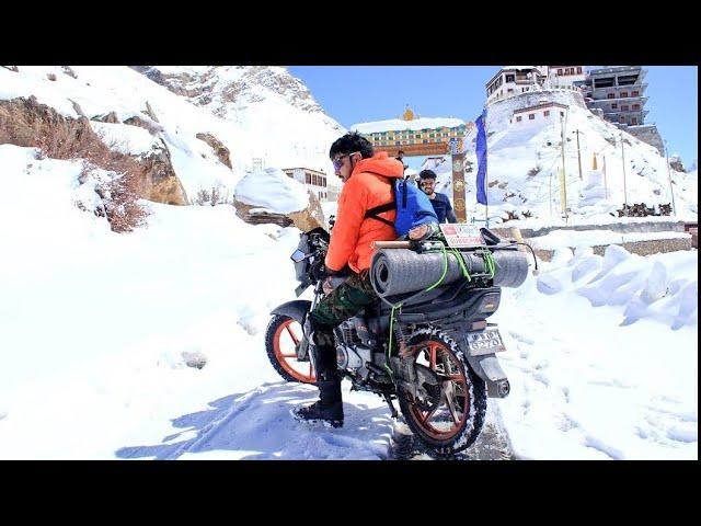 Winter spiti ️️️ Bajaj CT 100 | Nako Village to Kaza spiti  night ride @Lehexpress