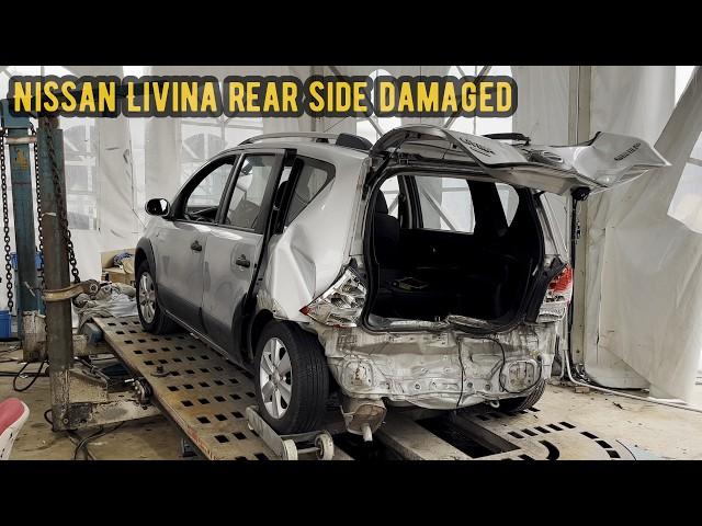 Nissan Livina rear side completely damaged and repaired